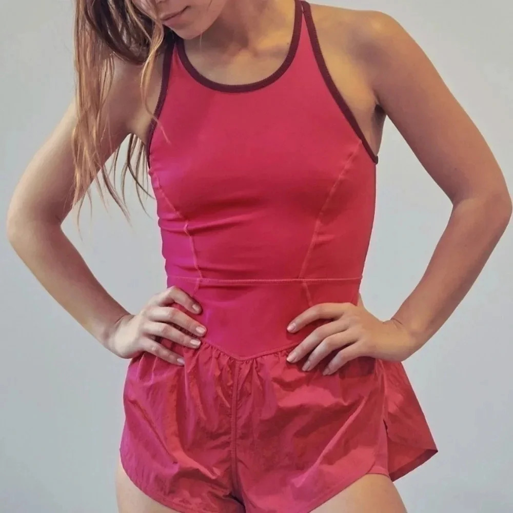 NWT Free People Movement Last Mile One-Piece Hot Pink Large
